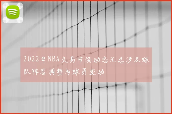 2022年NBA交易市场动态汇总涉及球队阵容调整与球员变动