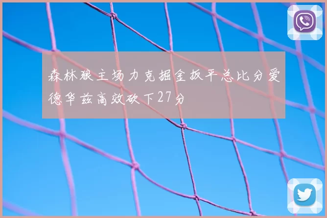 森林狼主场力克掘金扳平总比分爱德华兹高效砍下27分